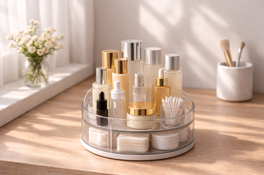 skincare storage for minimal layout