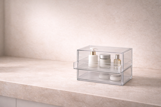 Drawer storage for visual clarity