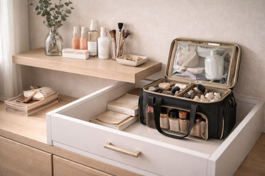 How to organize travel makeup at home