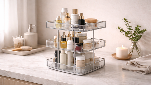 skincare storage layout