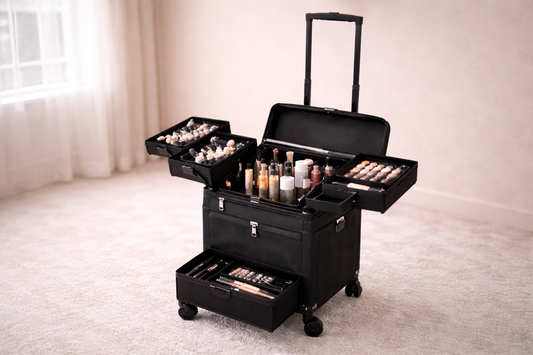 minimal travel beauty organizer