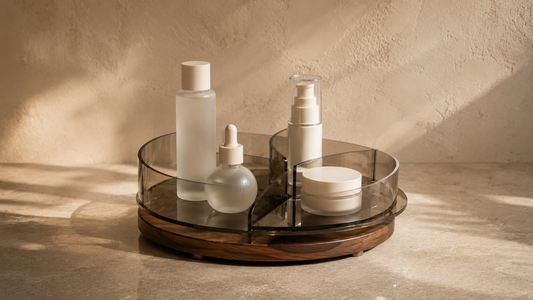 Skincare organizer structured for daily skincare access and stable organization.