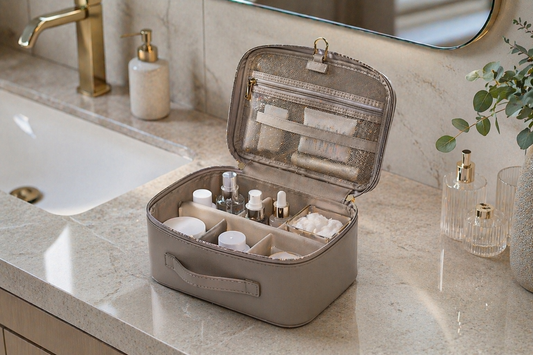 High-end travel beauty organizer case for efficient packing.