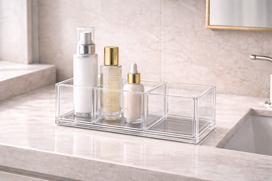 Best vanity storage solutions with clear sections for limited bathroom space and efficient use.