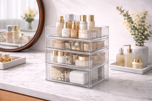 skincare storage for counter clarity