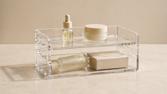 Skincare separated into daily and backup sections.