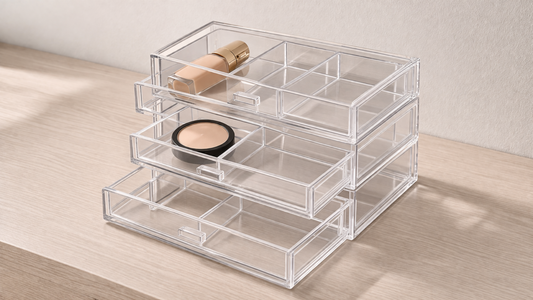 Drawer layout with clearly spaced items improving long-term usability