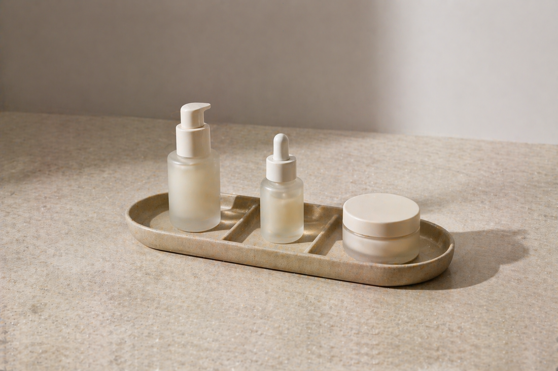 Frequently used skincare items placed separately.