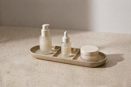 Frequently used skincare items placed separately.