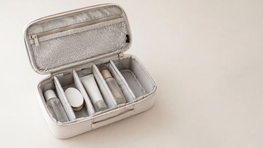 Compact travel organizer with separated compartments for efficient packing.