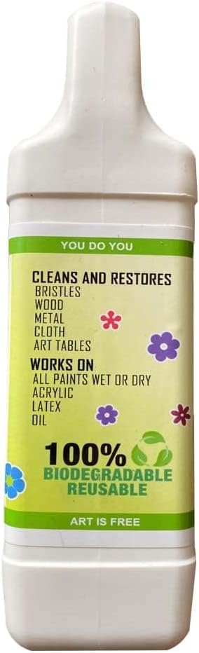 Green Piece® Amazing Paint Brush Cleaner for Paint Cleanup, Wet or Dry Paint, Brushes with Oil or Acrylic Paints, restores Wood Metal – 18 Ounce Completely Nontoxic 100% Natural (Pack of 2)