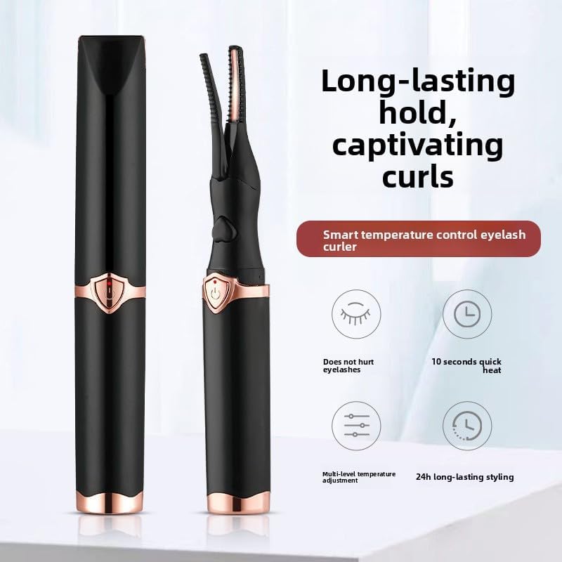 Peshoriadm Eyelash Curler, 2-in-1 Electric Heated Eyelash Curler, 3 Temperature Modes, USB Rechargeable Eyelash Styling Tool,Natural Curling for Women Makeup Tools (Pink)