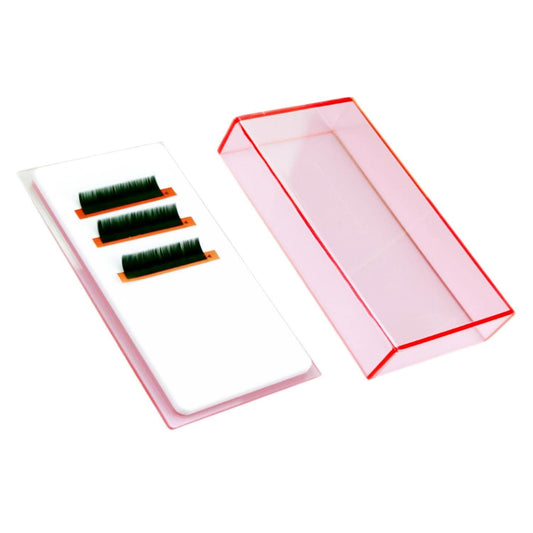 Eyelash Grafting Pallet with Cover, Dust-proof Acrylic Lash Tile holder, Eyelash Extensions Storage Gasket Pads (Transparent Pink S)