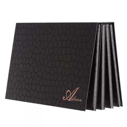 4-Layer Book Shaped Magnetic Palette Large Empty Makeup Palette Storage Box for Eyeshadow Lipstick Blush Powder (Black)