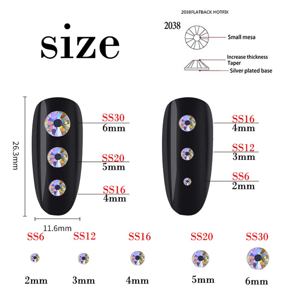 1500 Pieces SS16 4mm Flatback Rhinestones Clear Glass Round Gems Crystals for Nail Art DIY Crafts Clothes Shoes Bags （Dark Grey）