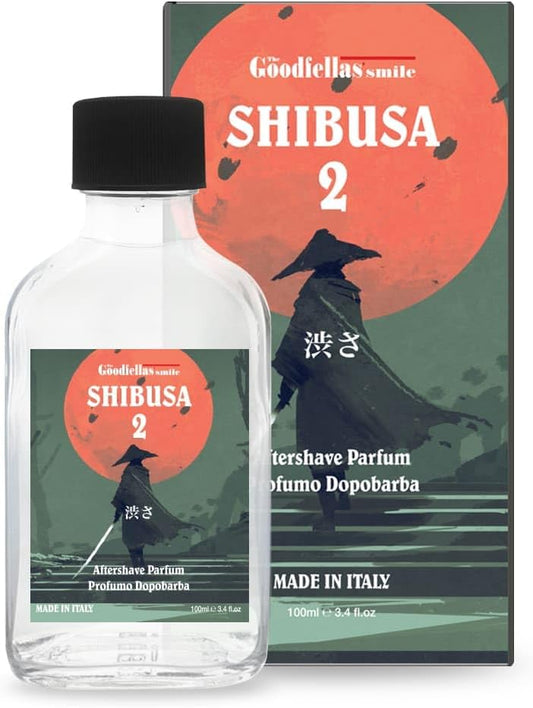 The Goodfellas' smile, SHIBUSA 2 (Almond, Peach & Ylang Ylang) Aftershave Lotion, Refreshes & Tones, 100ml, Made in Italy