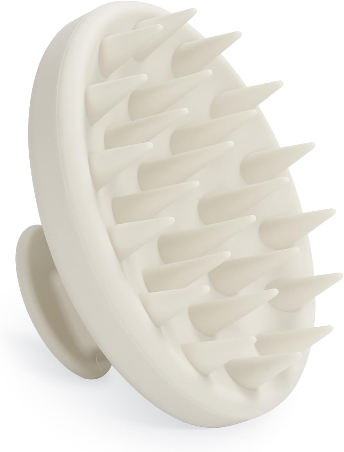Silicone Scalp Massager, Scalp Scrubber for Hair Growth with Soft Bristles, Scalp Exfoliator Brush Dandruff Removal Shampoo Brush for Wet Dry Scalp Care (Warm Grey)
