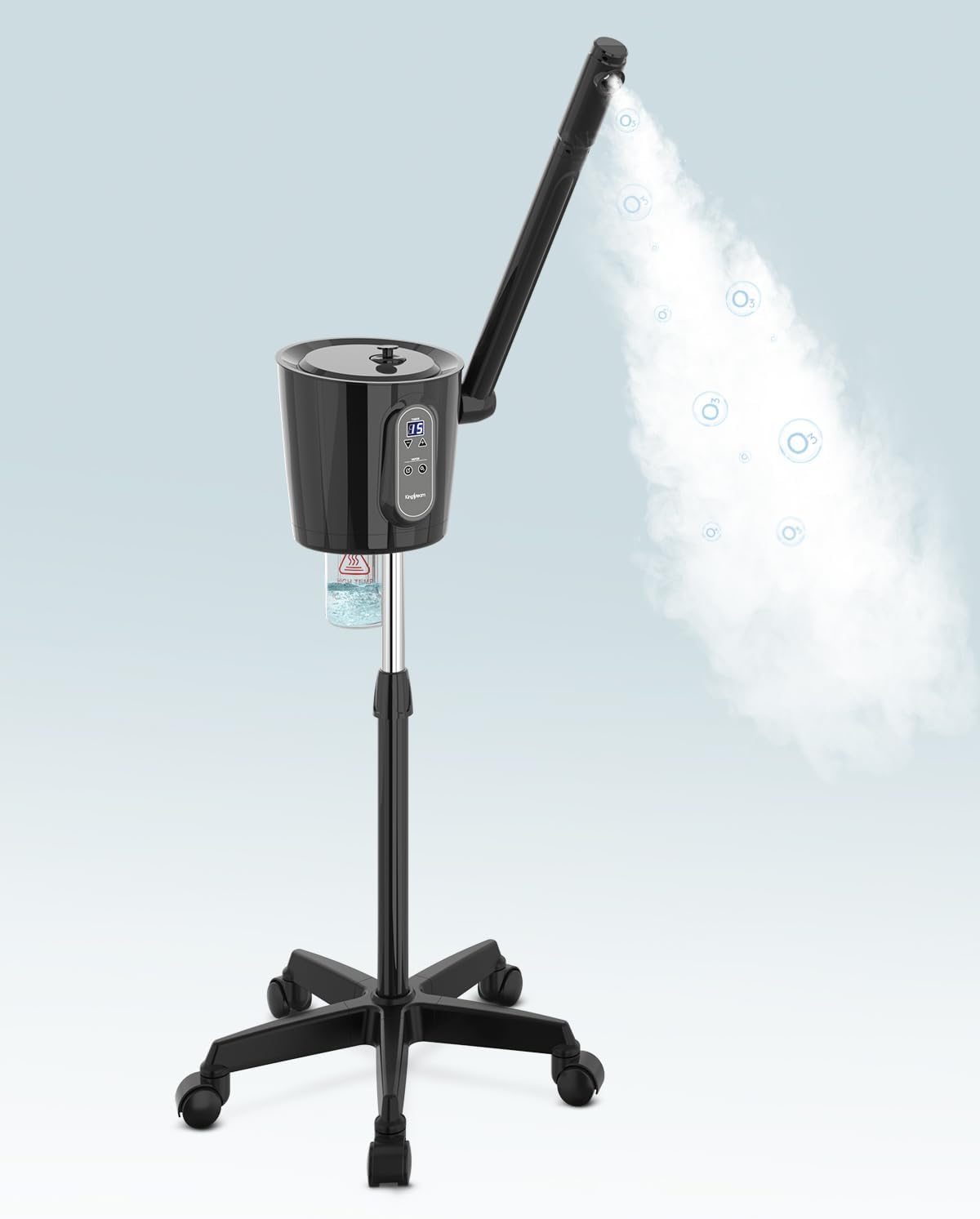Kingsteam Professional Facial Steamer with Ozone - Ionic Nano Hot Mist Steamer with Large Capacity and 30-Min Timer for Estheticians, Beauty Salons, and Home Skin Care Use