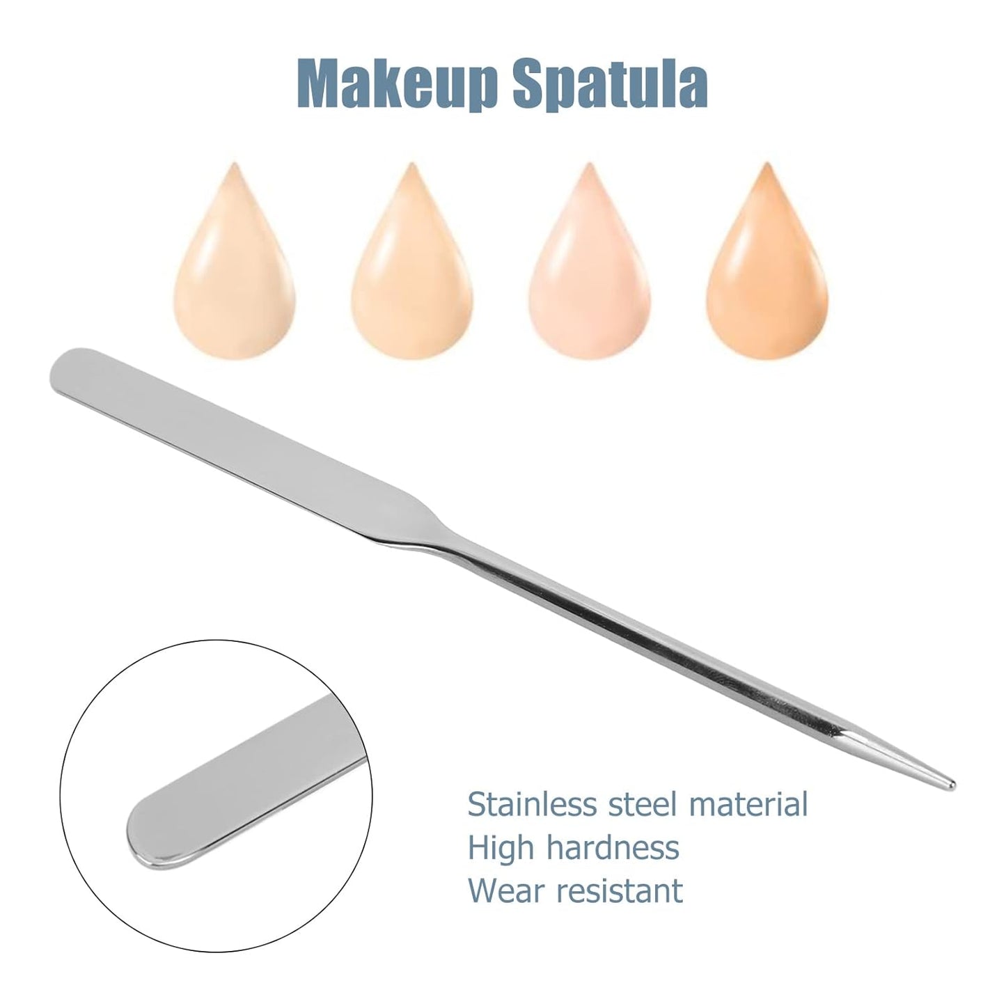 Makeup Spatula,Liquid Foundation Spatula, Stainless Steel Ergonomic Nail Art Makeup Stirring Rod, Durable Makeup Spatula Tool, Mini Makeup Spatula, Makeup Must Haves, for Makeup Art, makeup spatu