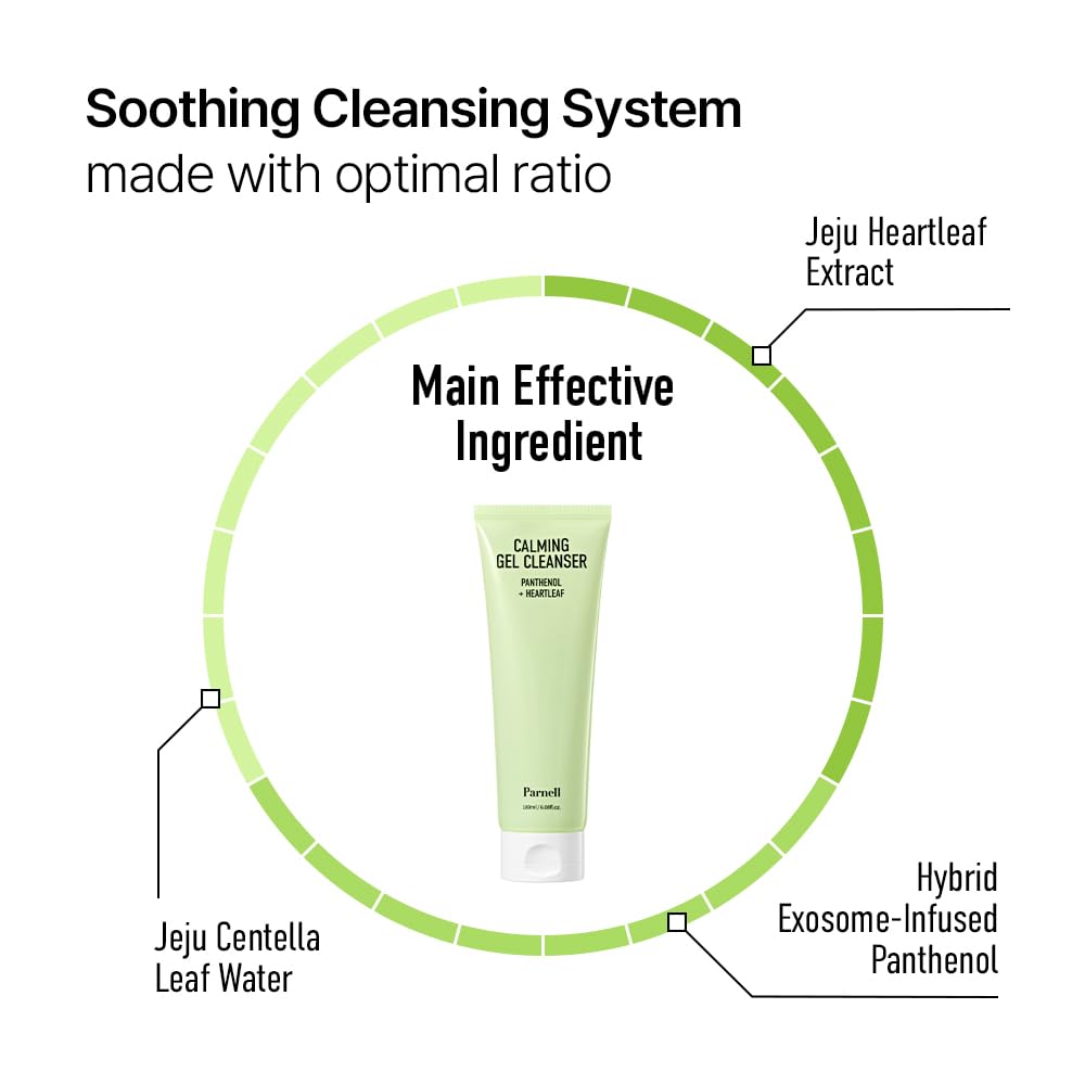 Parnell Panthenol Heartleaf Calming Gel Cleanser | 180ml / 6.08 fl.oz, soothing & moisturizing cleanser, korea skin care, korea beauty