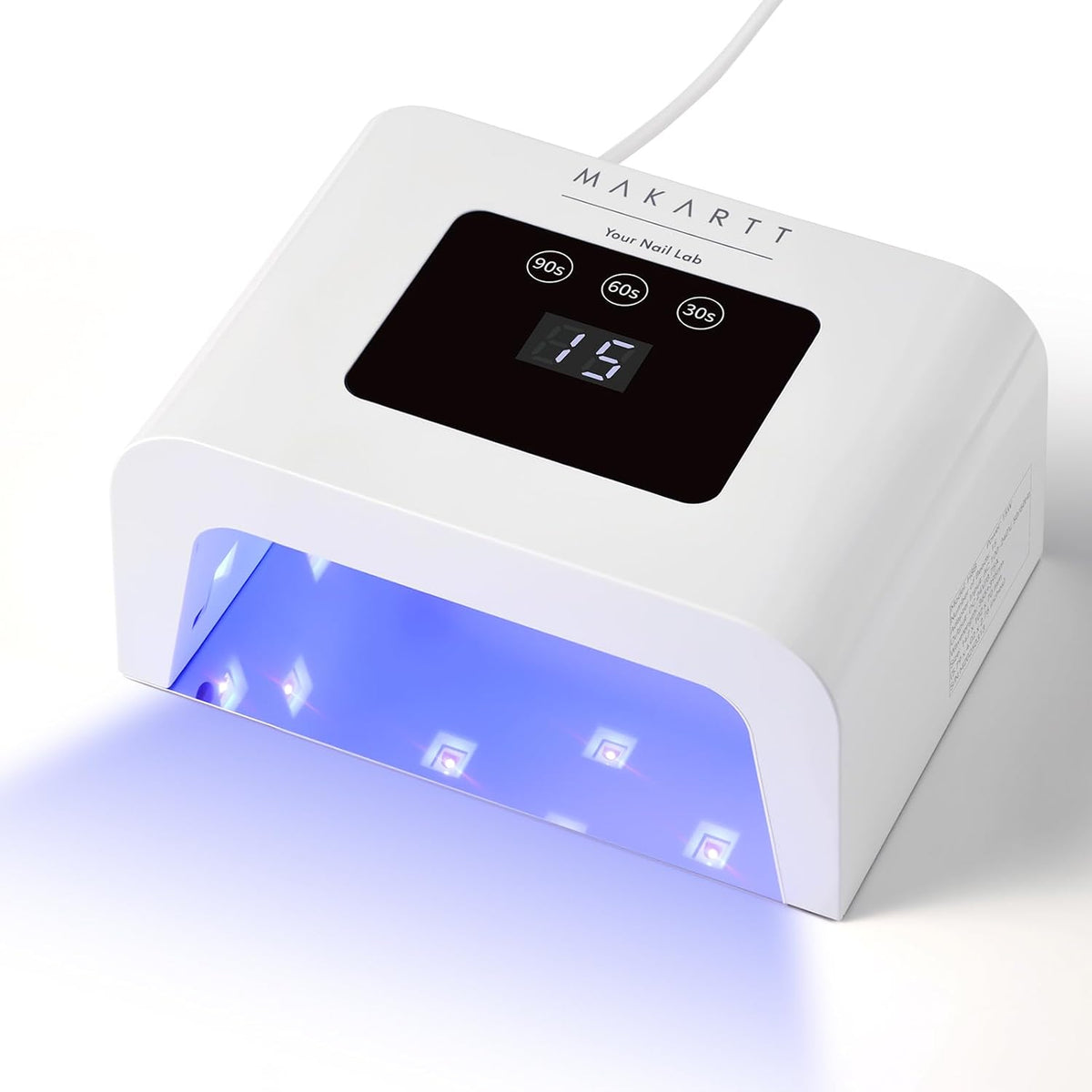 Makartt Mini UV Light for Gel Nails - Fast Curing 15W UV+LED Dual Light Nail Dryer Cure Lamp with 3 Timers & Auto Sensor for All Nail Art Design Salon Home DIY Use (Plug-in Model)