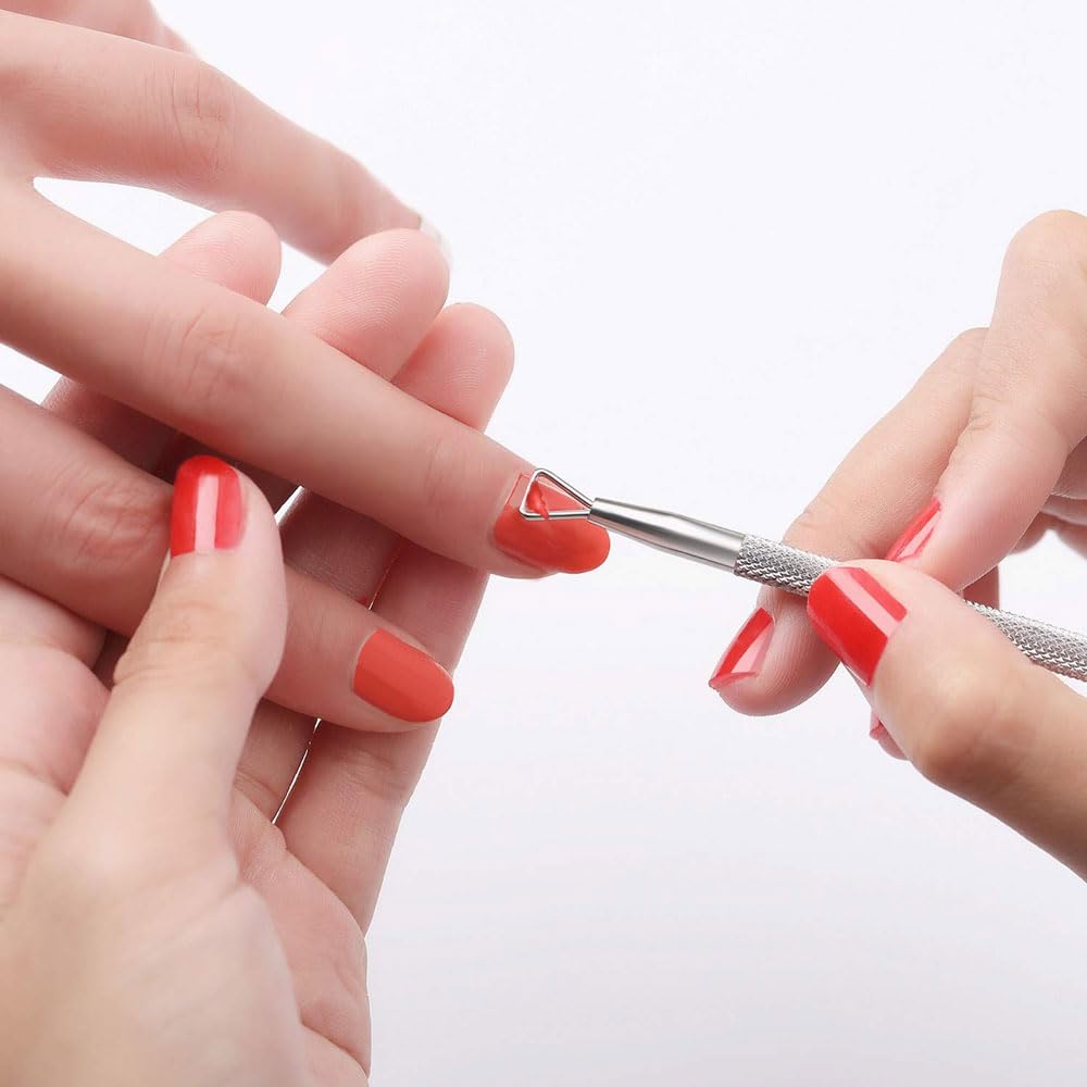 Cuticle Pusher and Cutter, 2PCS Professional Cuticle Remover Tool, Premium Stainless Steel Durable Manicure Kit for Women, Fingernails and Toenails
