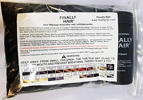 Hair Building Fibers 200 Grams 7 Oz. With Bottle By Finally Hair 50g*4 (Medium Blond (light medium blond))