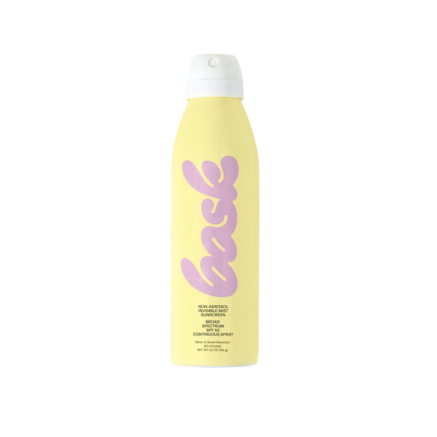 Bask Suncare SPF 50 Sunscreen Spray - Non-Aerosol, Broad Spectrum UVA/UVB Protection, Dermatologist Recommended, Moisturizing, Lightweight & Fast-Absorbing, 5.5 oz