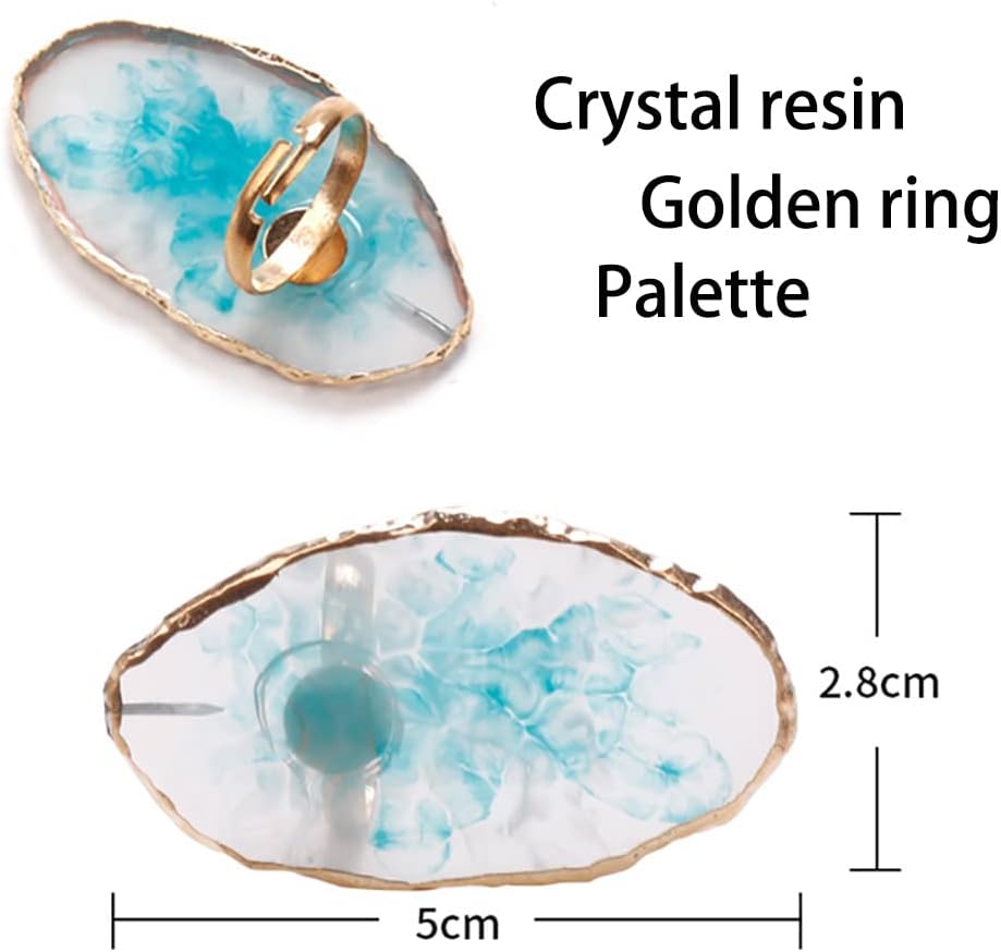 3pcs Resin Nail Art Palette Kit Adjustable Finger Rings,Nail Holder Nail Gel Polish Colors Mixing Pallet, Manicure Tool Accessory