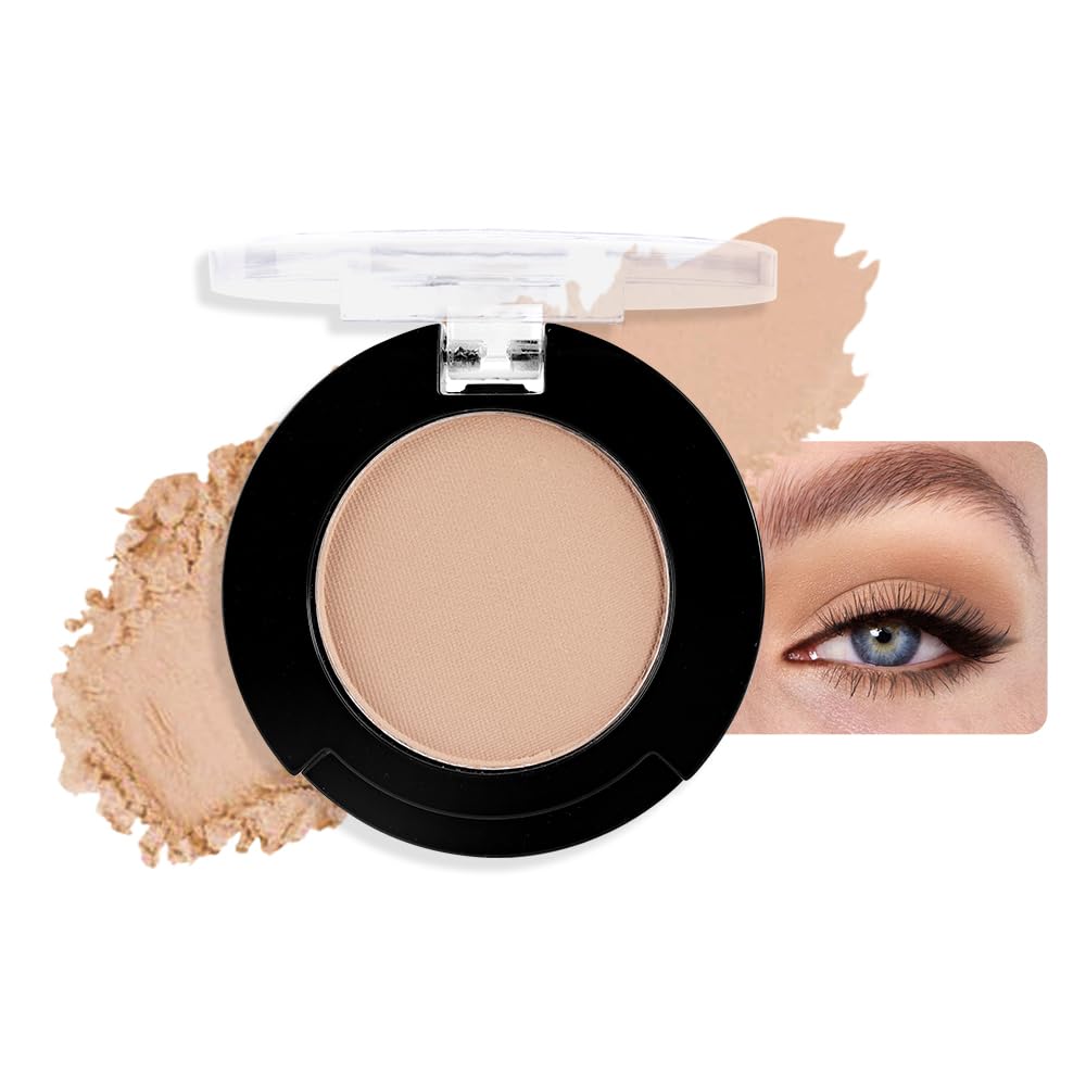Single Matte Eyeshadow Makeup Palette, Neutral Dark Brown Eyeshadows Singles, Monochrome Eye Shadow Palette Makeup for Women, de sombras de ojos, Highly Pigmented Daily Evening Girls Eyeshadow