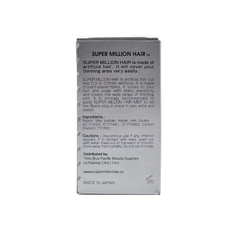 SMH Plant-Based Hair Fibers MADE IN JAPAN – Instantly Conceals Thinning Hair –Long-Lasting, Natural Look – Sweat, Water & Wind Resistant – For Men & Women (10g, Light Brown)