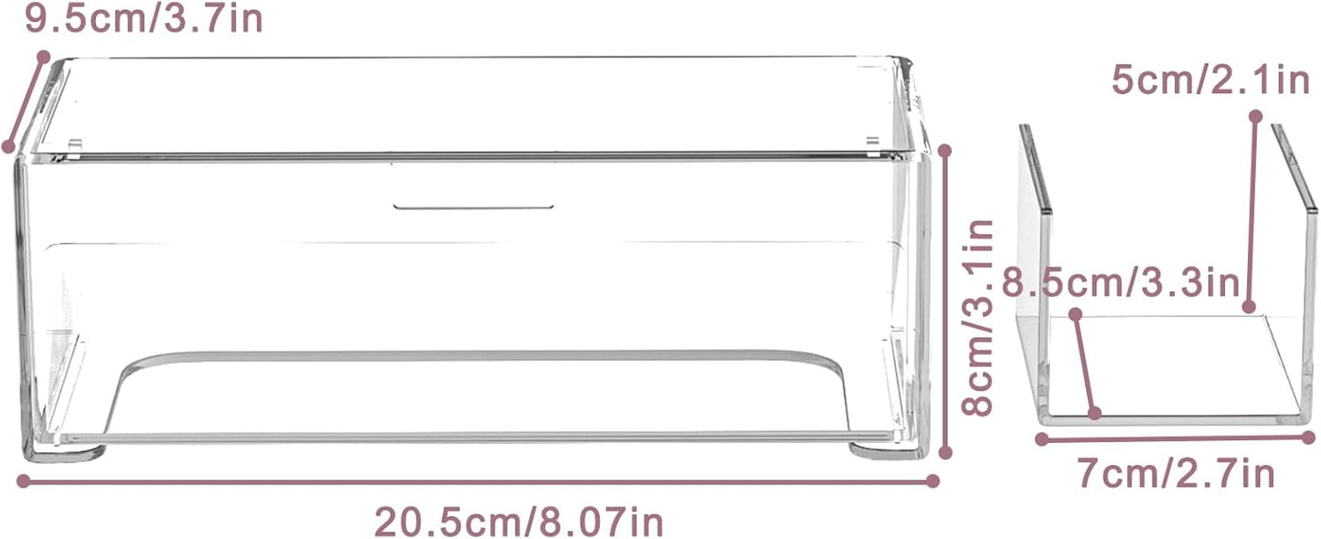 Stackable Storage Drawers Clear Plastic Storage Bins Bathroom Drawer Organizer Medicine Cabinet Organizer Makeup Organizers w Removable Divider Home Workspace Office Desktop Vanity Gift Idea 4Pack