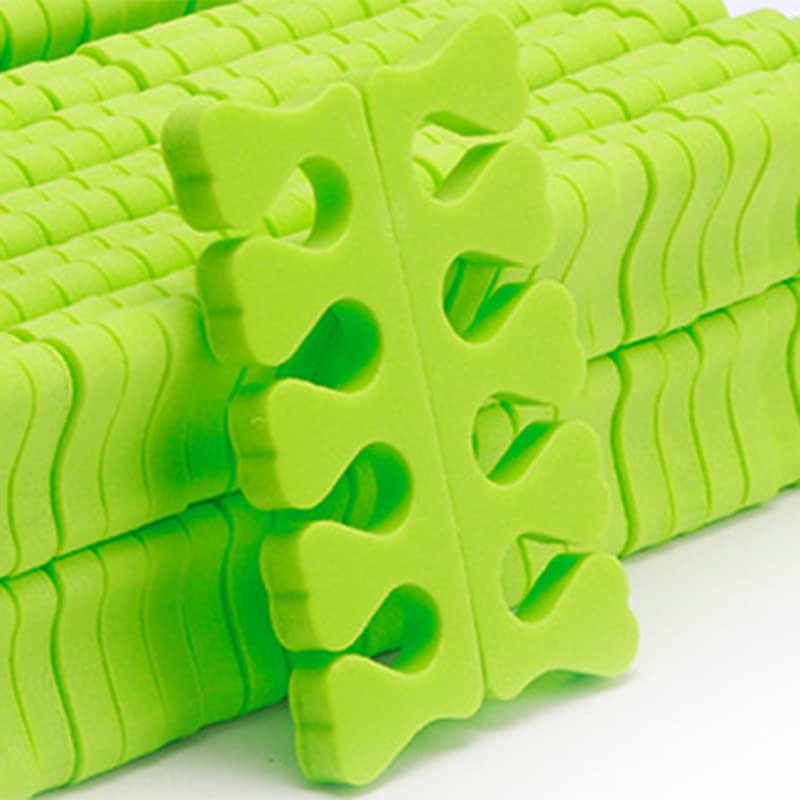 100PCS Sponge Toe Separator, Soft Toe Spreader Nail Art Finger Separator Divider Spacer Manicure Pedicure Tool for Nail Polish (Green)