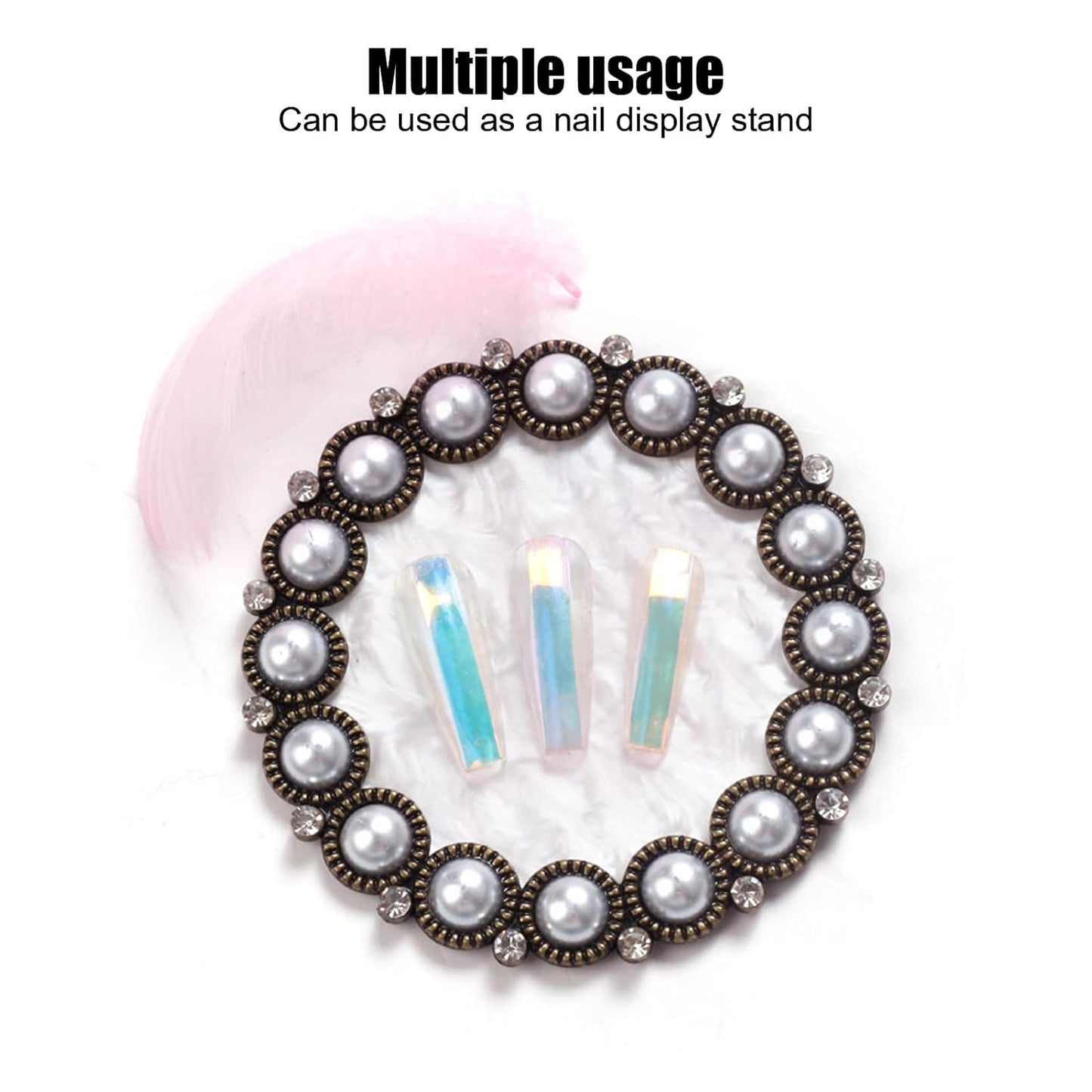 Polish Mix Palette, Resin Nail Art Display Board Cosmetic Nail Mixing Palette Color Mixing Nail Art Tips Display Plate(Copper)