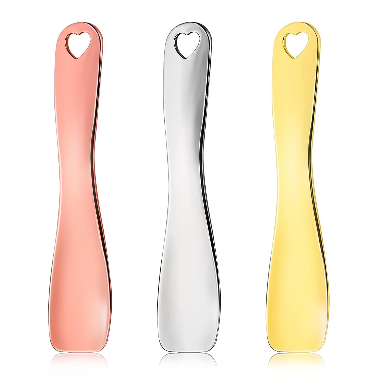 3 PCS Metal Cosmetic Spoon Skincare Spatula Stick Applicator Beauty Spa Mini Spoon Skin Care Facial Cream Mask Scoop Makeup Tools for Facial DIY Mask Mixing