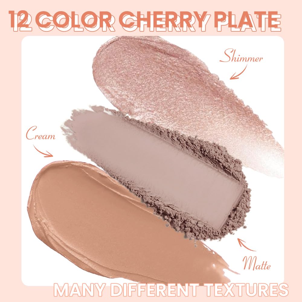 AMY'S DIARY 12Color Light Pink Purple Eyeshadow Palette, Long-Lasting, and Highly Pigmented. Elevate Your Eye Makeup– Unleash Your Unique Style (05#)