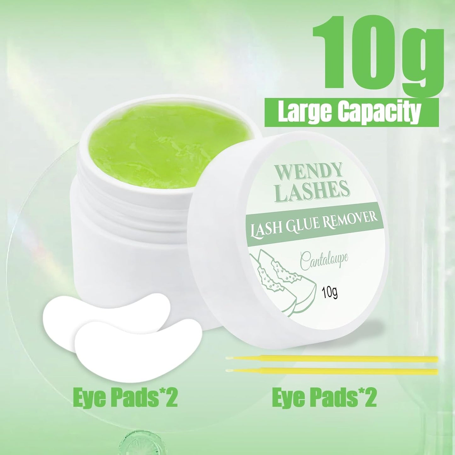 Wendy Lash Remover for Eyelash Extensions: Effectively Cluster Glue Remover Cream, Green Cantaloupe