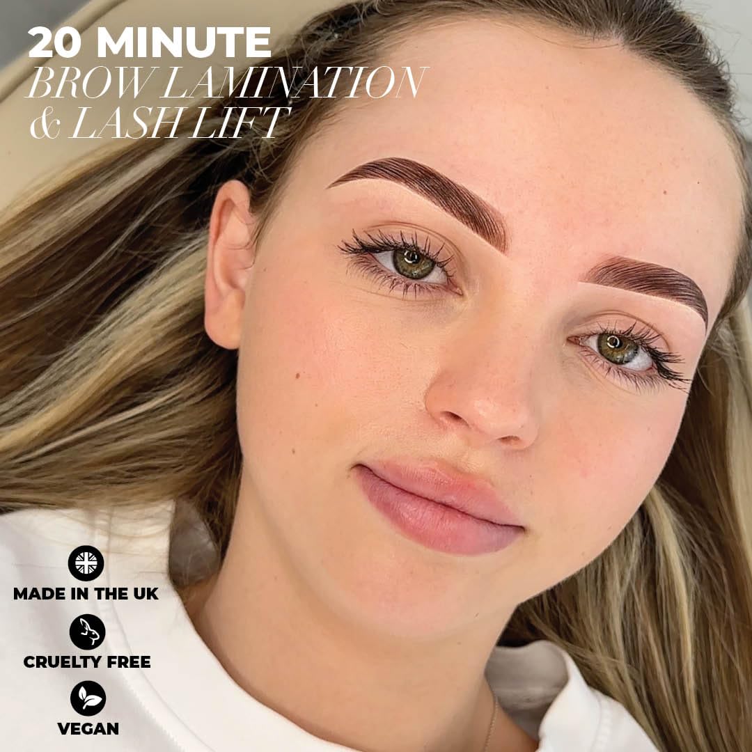 Brow Lamination and Lash Lift Professional Kit – Instant Lift for Lashes & Brows – Vegan, Long-Lasting, Complete Lash and Brow Lift Kit with Sachets, Tools, and Glue Balm