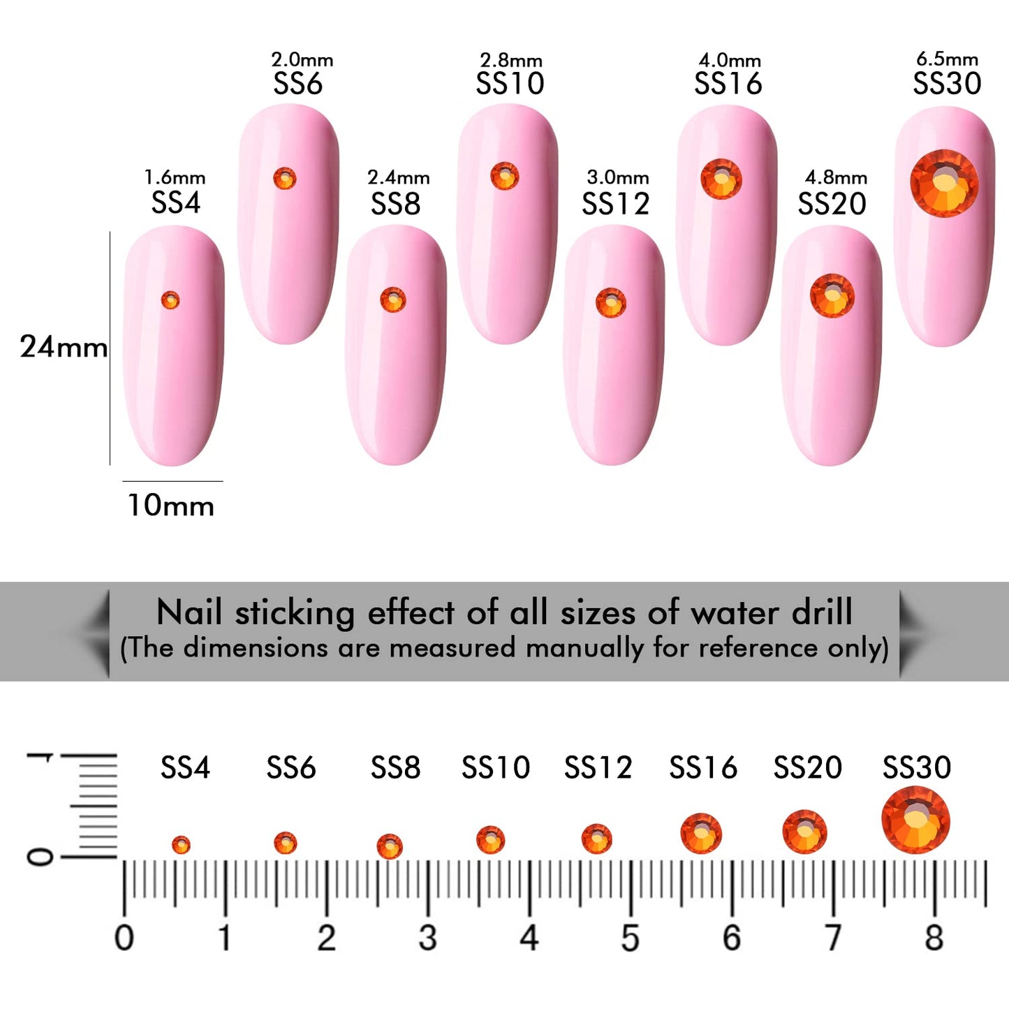 1440Pcs Orange Crystal Rhinestones,Glass Flatback Rhinestones Gemstones for Nail Face Makeup Art Crafts Clothes Decoration - (SS16,4.0mm,Orange)