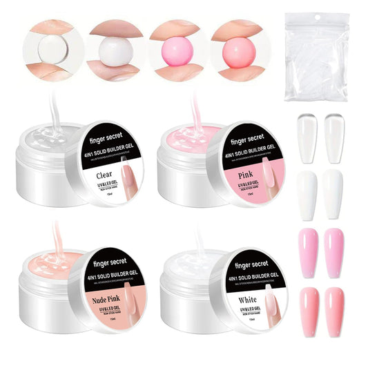 Solid Builder Gel for Nails Hard Gel 3d White Nude Colors for Nail Extension DIY Nail Kit (z2, 1)