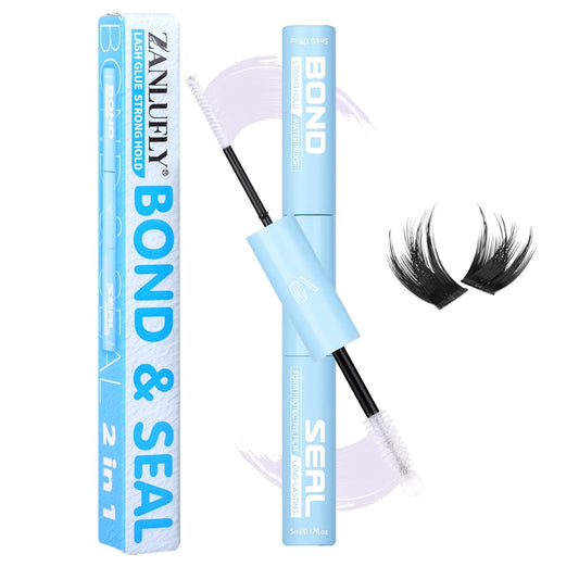 Lash Cluster Glue Waterproof Lash Glue Lashes Bond and Seal Clear Eyeash Glues for Lashes Extension Long Lasting Eyelash Adhesives by zanlufly