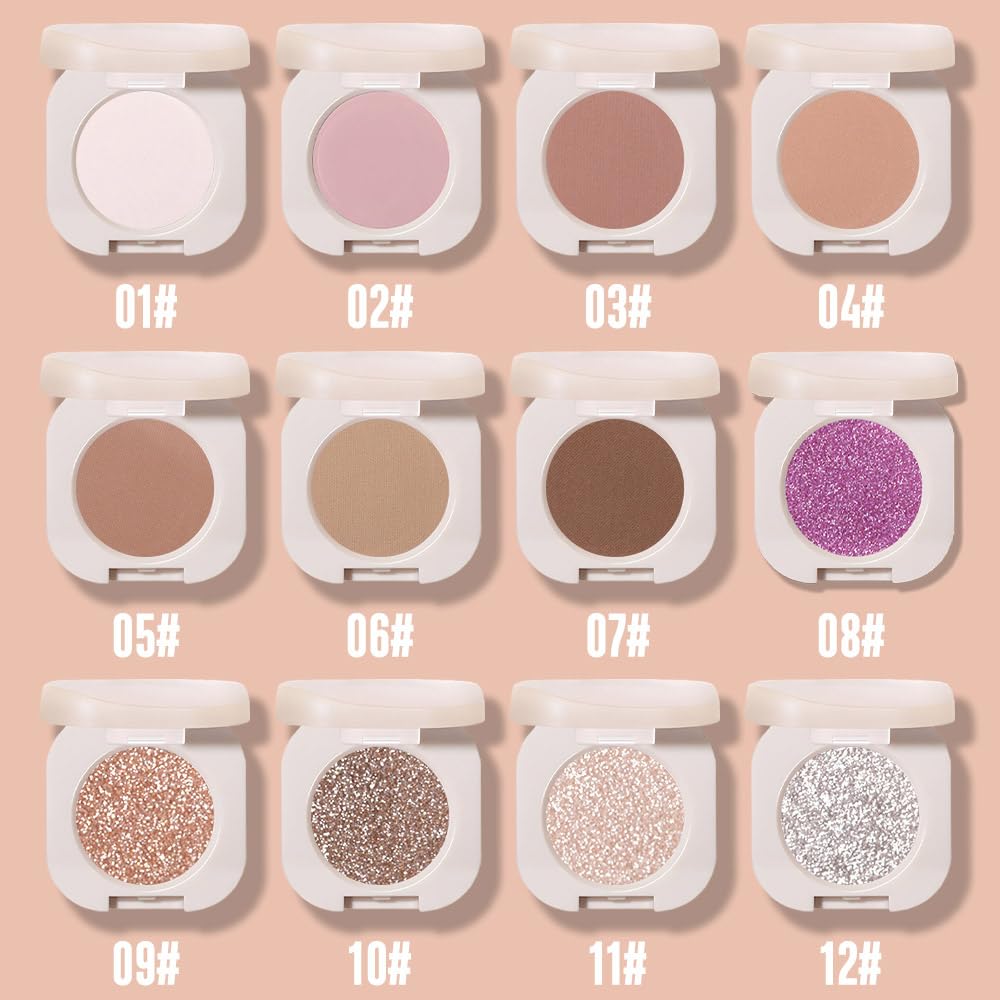 Matte Eyeshadow Palette Makeup for Green Blue Eyes, Matte Nude Pink eyeshadow For Women, Holographic Multichrome Cream Iridescent Single Monochrome Eye Shadow Makeup