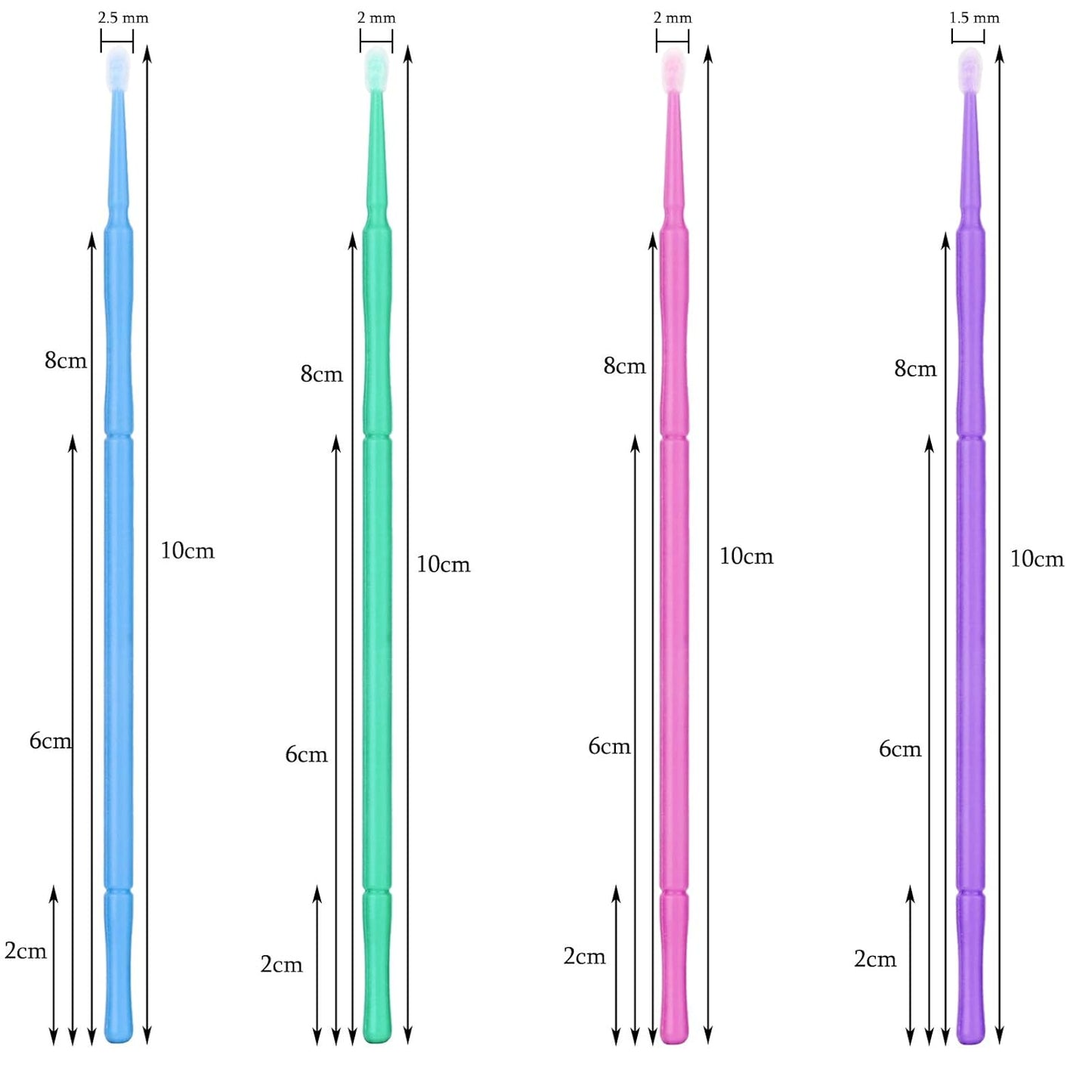 500 PCS Disposable Micro Applicator Brush, Gelme Nutri Micro swabs,Head Bendable Ultrafine Eyelash Extension Brushes for Makeup and Personal Care (Pink 2mm)