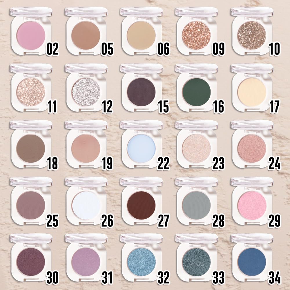 Nude Brown Matte Eyeshadow Palette for Women, Single Monochrome Eye Shadow Makeup, Shiny Pressed Powder, Blendable Natural sombras para ojos, Holographic,Vegan,Travel -6