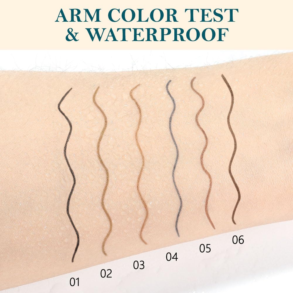 5 Pcs Waterproof Professional Makeup Micro Brow Pencil, Dark Coffee Brow Kit with Eyebrow Brush,Ultra-Fine Mechanical Pencil, Eyebrow Pencils for Women, (C05#Dark Coffee, 5Pcs)