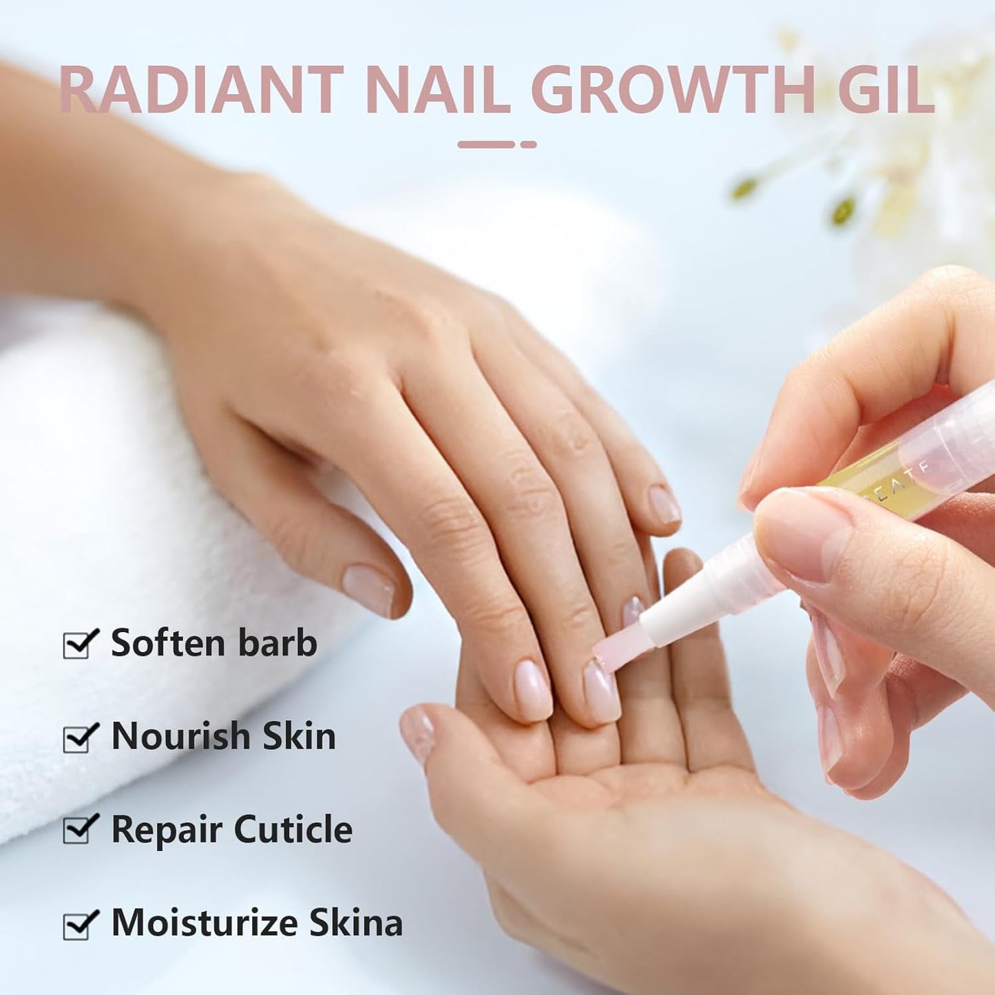 Rejuvenation Nail Growth Pen,Radiant Nail Growth & Strengthening Oil Pen with Cuticle Care and Manicure Nourishment for Moisturizing Nail Care,2Pcs
