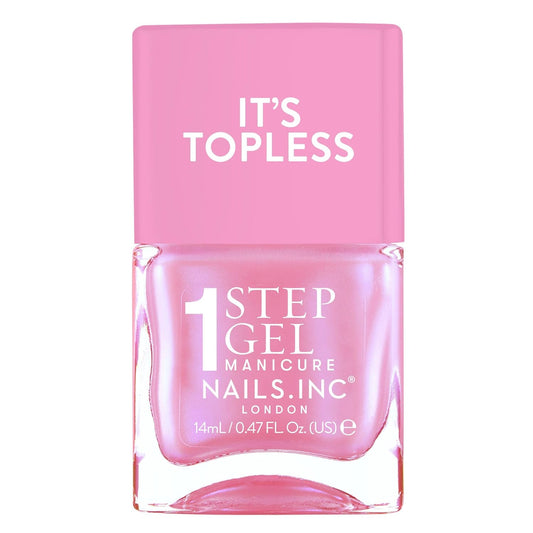 Nails Inc It's Topless Gel-Like Nail Polish, 4-in-1 Base Coat, Treatment, Color, Top Coat, Long Lasting, Strong, Chip Free, Glossy Salon Quality Manicure, Air Dry Nail Polish, Addison, 0.47 Fl Oz