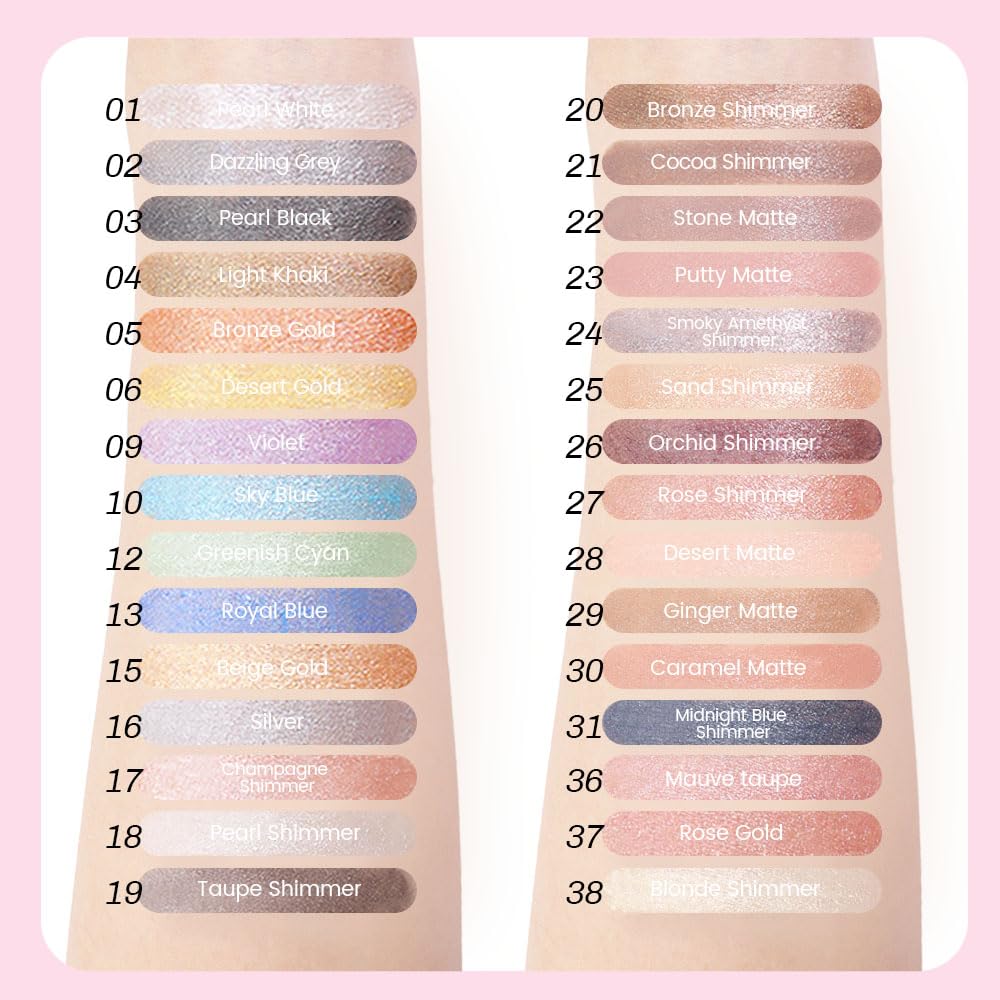 Kaely 2in1 Cream Eye Shadow Brightener Sticks for Eyes, Pencil Eyeshadow Applicator Stick Waterproof Pigmented, Eye Shadow Palette Highlighter Makeup, sombras para ojos, 18 Pearl Shimmer