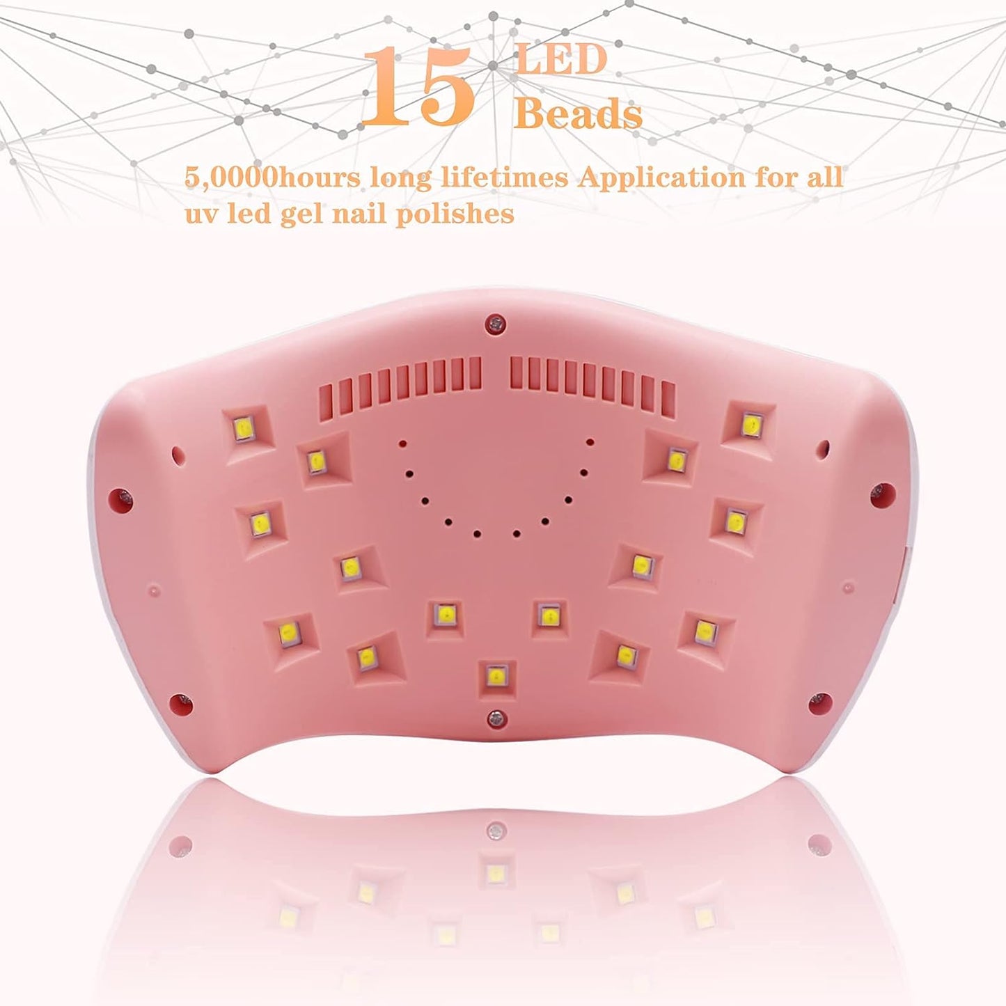UV LED Nail Lamp, LKE Nail Dryer 72W Gel Nail Polish Curing Lamp UV Nail Lamp LED Nail Lamp for Gel Nail Polish Kit Nail Light Nail Art Accessories White