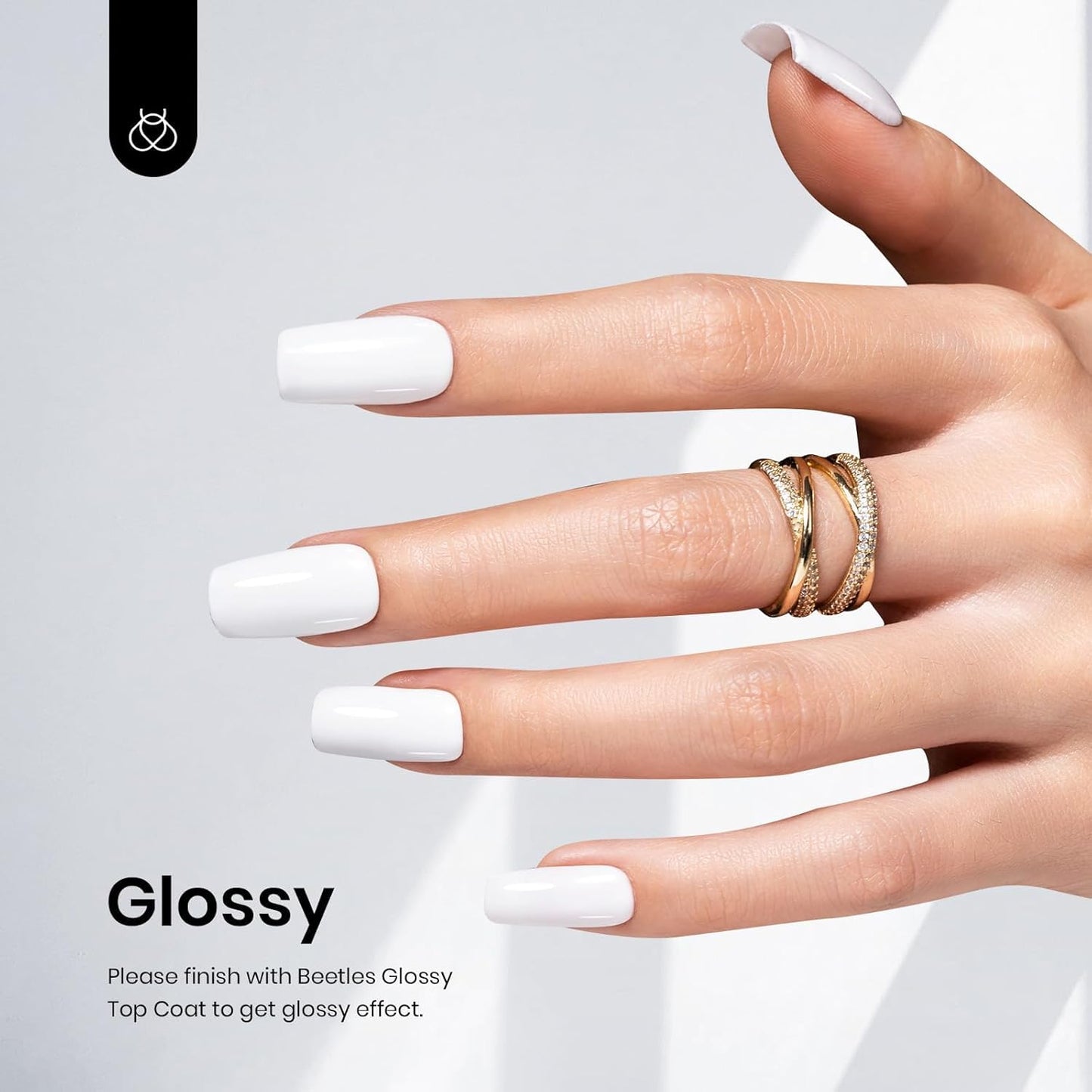Beetles White Gel Nail Polish - 2Pcs 15ML White Color Gel Polish Soak Off UV Light Cure for French Nail Manicure Salon DIY Gift for Women